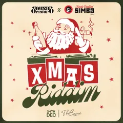 The poster for our 'XMAS Riddim' event, a collaboration between SoundsProof and Simba. This shows how I partner with brands to create themed parties that celebrate festive occasions with a hip-hop twist.