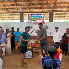Receiving a certificate of participation at a Silambam workshop in Palakkad. It was a great opportunity to learn Kuthuvarisai, a traditional fighting technique.