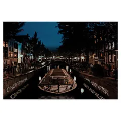 This earlier light installation for a festival plays with narrative and text. The phrases 'Once upon a time' and 'Happily ever after' are projected onto the canal walls, inviting those on passing boats to reflect on their own stories in a magical, dreamlike setting.
