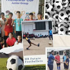 One kick at a time, we build skills, confidence, and a love for the game. This collage from the Sports Friendship Cup shows our future footballers in action, from match play to celebrating with medals.