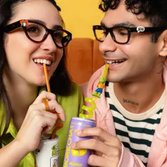 This shot from the Lenskart ad captures a cute, casual date vibe. I styled the models in complementary pastel and neon colors to create a visually sweet moment.