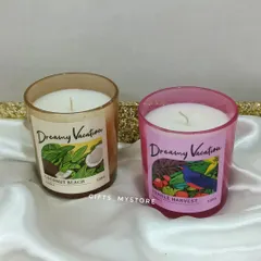 Scented candles are a wonderful addition to any gift hamper, especially for a wedding. These 'Dreamy Vacation' candles in Coconut Beach and Jungle Harvest scents add a touch of relaxation and luxury.