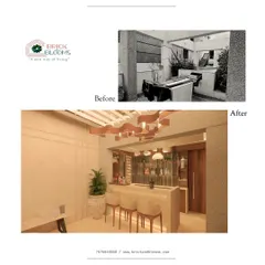 A side-by-side comparison of a terrace before our intervention and the proposed design. The final concept features a fully equipped bar with stylish seating and unique overhead lighting, turning a simple utility area into a prime spot for entertainment.