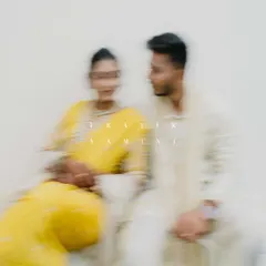 An abstract, motion-blur portrait. This artistic approach is for couples who want something different, a piece of art that captures the feeling and energy of their love.