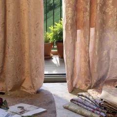 Elevate your space with our curtain fabric collection. This image displays our jacquard and floral fabrics, which offer the perfect balance of pattern and texture. They are designed to add character and warmth to any room, from contemporary to classical.