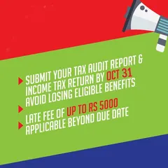 For businesses and professionals whose turnover exceeds the prescribed limits, the tax audit report and income tax return must be filed by October 31. We manage this process to help you avoid late fees and retain eligible tax benefits.