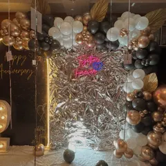 Another angle of our popular 'Bling Bling' anniversary decor. This setup is perfect for couples who want a bold, photo-ready backdrop to celebrate their milestone.
