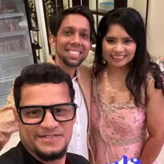 A selfie with the happy couple, Nitish and Sakshi. Seeing my clients this happy at the end of the night is the best part of my job.