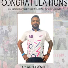 We congratulate our Technical Director, Coach Anil, on successfully completing his AFC B-License course. His dedication to continuous learning ensures our players receive the most current and effective coaching.