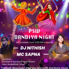 Another Dandiya night poster, this time for an apartment community in Bengaluru. I often play for residential events, bringing the festival vibe right to your doorstep.