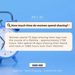 Did you know women spend an average of 72 days of their lives shaving their legs? Save time and get permanently smooth skin by booking a laser hair reduction appointment with me.