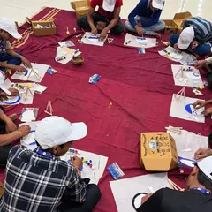 Look at the incredible focus during our art workshop. The children are completely absorbed in painting and creating. This is the power of hands-on, therapeutic art in action.
