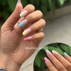 When your nails match your happy vibe! This colorful pastel ombré set is perfect for summer or anytime you want a fun pop of color.