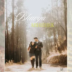 A full-length shot of the couple on the forest railway tracks, capturing their journey together. This image showcases a popular pre-wedding concept in a beautiful Himachal location.