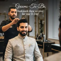 I believe the groom deserves just as much pampering. Here, one of my clients is getting his hair styled for his wedding day, ensuring he looks sharp, confident, and perfectly groomed for the celebrations.