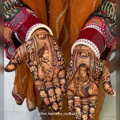 A beautiful portrait of a Sikh bride and groom. I focus on getting the little details right, from the groom's turban to the bride's dupatta, to create a realistic and personal memory on her hands.