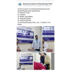 Here is our team in action during a free physiotherapy camp organized on World Physiotherapy Day. We are committed to raising awareness and providing care to those in need in Noida.