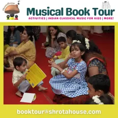 Children and parents completely absorbed in the story and music during our book tour. These sessions are designed to be intimate and highly interactive.
