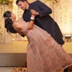 The joy of the first dance at an engagement party. We capture the energy and fun of your celebrations, ensuring these dynamic and happy moments are a key part of your wedding story.