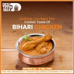 For my non-veg lovers, I present the classic Bihari Chicken. It's cooked with traditional spices until the chicken is tender and the gravy is rich and flavourful. This is a dish that will truly touch your soul.