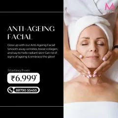 Glow up with our Anti-Ageing Facial. This treatment is formulated to smooth away fine lines, boost collagen production, and restore a radiant, youthful appearance to your skin.