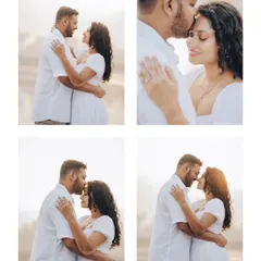 A collage from Janice and Lyle's session, showing a series of tender moments. These collections help tell a fuller story of the couple's interaction during the shoot.