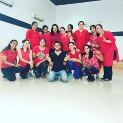 My amazing group of ladies rocking our "red theme" day. We love adding extra fun to our Bollybeats and Zumba classes with themes and challenges.