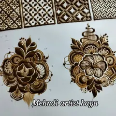Here you can see practice motifs next to a grid of filler patterns. I teach how to create both the main "hero" elements of a design and the intricate backgrounds that make them stand out.