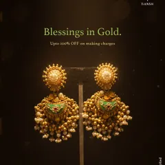 This Dhanteras, let your blessings shine brighter with these traditional gold and meenakari earrings, available with up to 100% off on making charges.