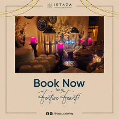 A festive call to action for Diwali, showcasing a beautifully lit buffet that promises a memorable feast for the festival of lights.