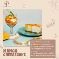 A perfect summertime treat, our Mango Cheesecake combines the creamy richness of cheesecake with the bright, tropical flavor of fresh mangoes. It's a slice of sunshine on a plate.