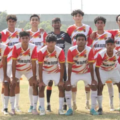 Our team posing for a photo before a Delhi Youth League Tier 2 match.
