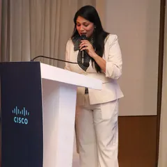Kicking off a technology summit for Cisco at The Oberoi, New Delhi. My role is to set a professional and engaging tone right from the start, welcoming guests and outlining the day's agenda.