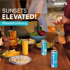A branded graphic from the Jimmy's Cocktail shoot. This image combines a great lifestyle photo with brand messaging, making it a ready-to-use asset for social media or digital ads.