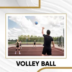 A friendly game of volleyball in progress on our outdoor court. It's a great space for team-building activities, casual matches with friends, or competitive play.