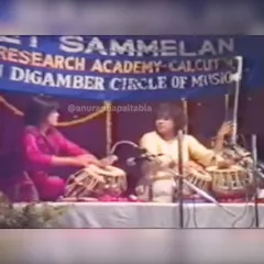 Performing with my Ustad, Zakirbhai, at the Sangeet Research Academy when I was just 16. His boyish charm and profound wisdom made him a true legend.