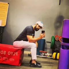 Taking a moment after a great workout. Our facility has all the equipment you need to push your limits, from plyo boxes to a full rack of weights.