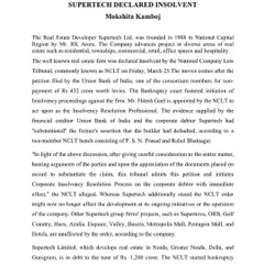 I encourage my team to analyze and understand major legal precedents. This write-up by one of our interns details the specifics of the Supertech insolvency case, a landmark event for the NCR real estate market that impacted over 25,000 homebuyers.