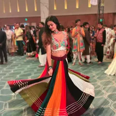 The twirl of a colorful Garba lehenga is a key part of the dance. I help my clients choose outfits that not only look stunning but are also perfect for movement.