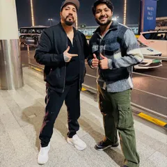 A casual conversation with my mentor, Mika Singh ji, at the airport. Every moment with him is a learning experience.