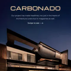 The Carbonado project has been celebrated for its striking modern aesthetic. This home in Panipat uses a palette of dark tones and sharp lines to create an architectural statement that is both assertive and deeply luxurious.
