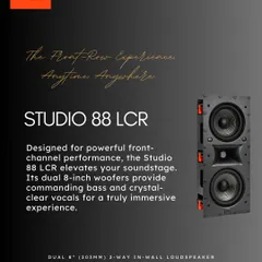 This is the JBL Studio 88 LCR, an in-wall loudspeaker designed for powerful front-channel performance. Its dual 8-inch woofers provide commanding bass and crystal-clear vocals for a truly immersive, yet invisible, home theater experience.