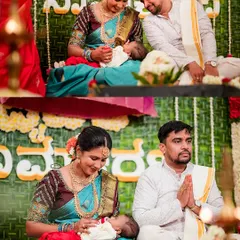 A collage from a naming ceremony, showing the proud parents with their newborn during the rituals. We document the solemnity and the joy of these traditions.