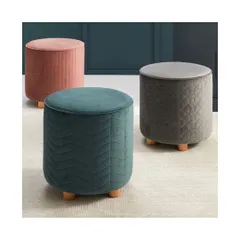 This 'Roux' luxe plush knit fabric is quilted and heavenly to touch. I use such textured fabrics for ottomans and accent seating to add a layer of comfort and visual interest to a room.