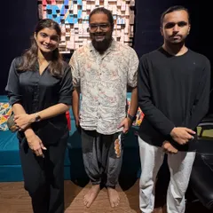 A group photo with the amazing team after a recording session at Avdhooti Studio. I'm so grateful for opportunities to work with and learn from such talented people in the industry.