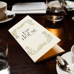 A shot of the menu at The Tea House by Bread Ahead in London. It sets the scene for a quintessential, cozy high tea experience before even showing the food.
