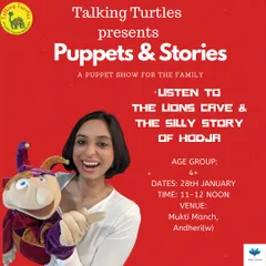 Announcing our first show of the new year at Mukti Manch, Andheri. We're telling a tale of wit from the Panchatantra and a comical adventure of Hodja.