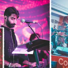 Our keyboardist, adding rich harmonies and melodic layers. The keyboard is essential for bridging the gap between traditional Sufi sounds and contemporary Bollywood fusion.