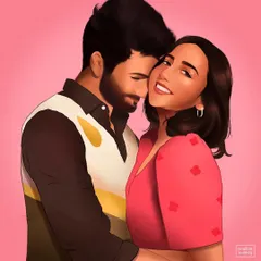 An illustration of Dimple and Rishi from the Netflix show 'Mismatched'. I enjoy recreating the chemistry of beloved on-screen couples, which is a great option for a unique fan art commission.