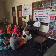Sitting with women from Garhi Murli village during a legal awareness session. Creating a safe space for them to share their stories is the first step toward empowerment and helping them understand their legal rights.